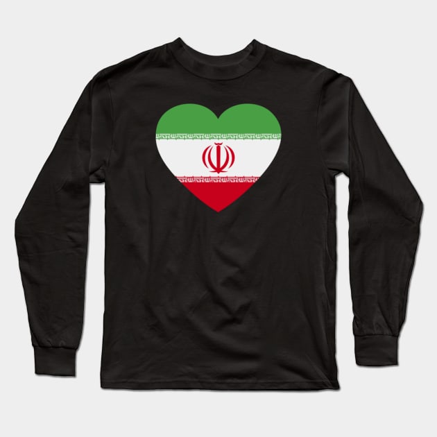 I Love Iran // Heart-Shaped Iranian Flag Long Sleeve T-Shirt by SLAG_Creative